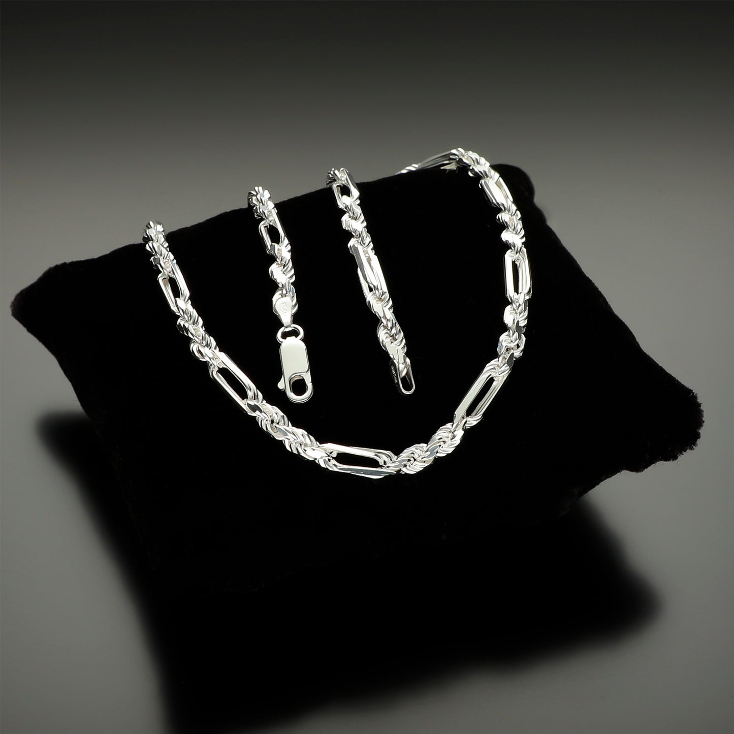 LPCU039-60 Cadena Torsal Fígaro 5 mm x 60 cm Plata .925 Taxco Gro 1815018320