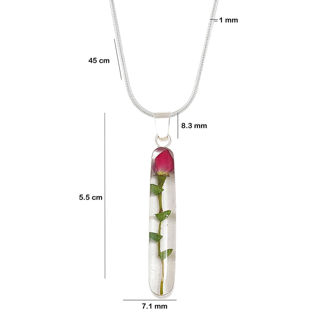 LPDP093 Dije Rosa Capullo G + Cadena  45 cm en Plata Ley .925 1640678412