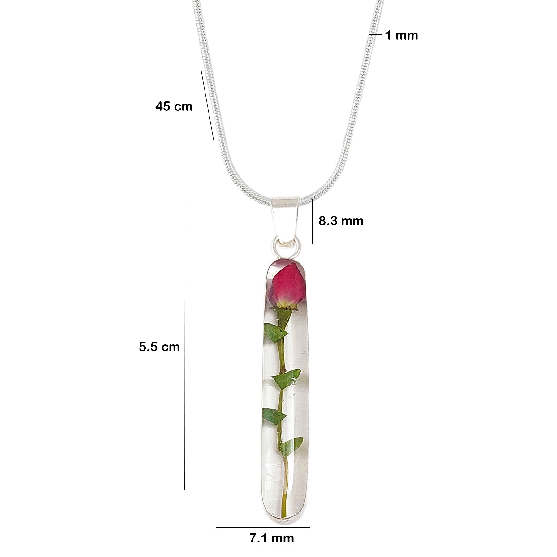 LPDP093 Dije Rosa Capullo G + Cadena  45 cm en Plata Ley .925 1640678412