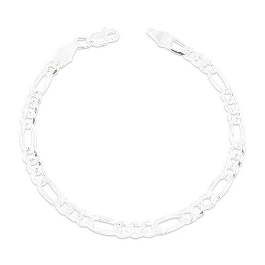 LPPC046 Pulsera Figaro Cub Mod 3x1 4.8 mm x 20 cm en Plata .925 Taxco Gro 1499220805