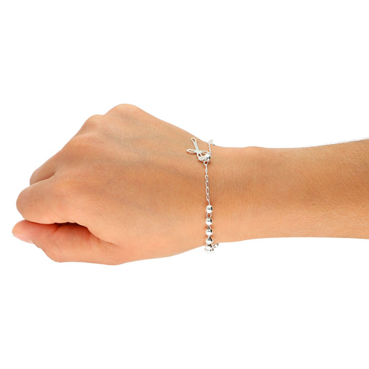 LPPD013 Pulsera Decenario Bola Lisa 5 Mm En Plata .925 Taxco 847548904