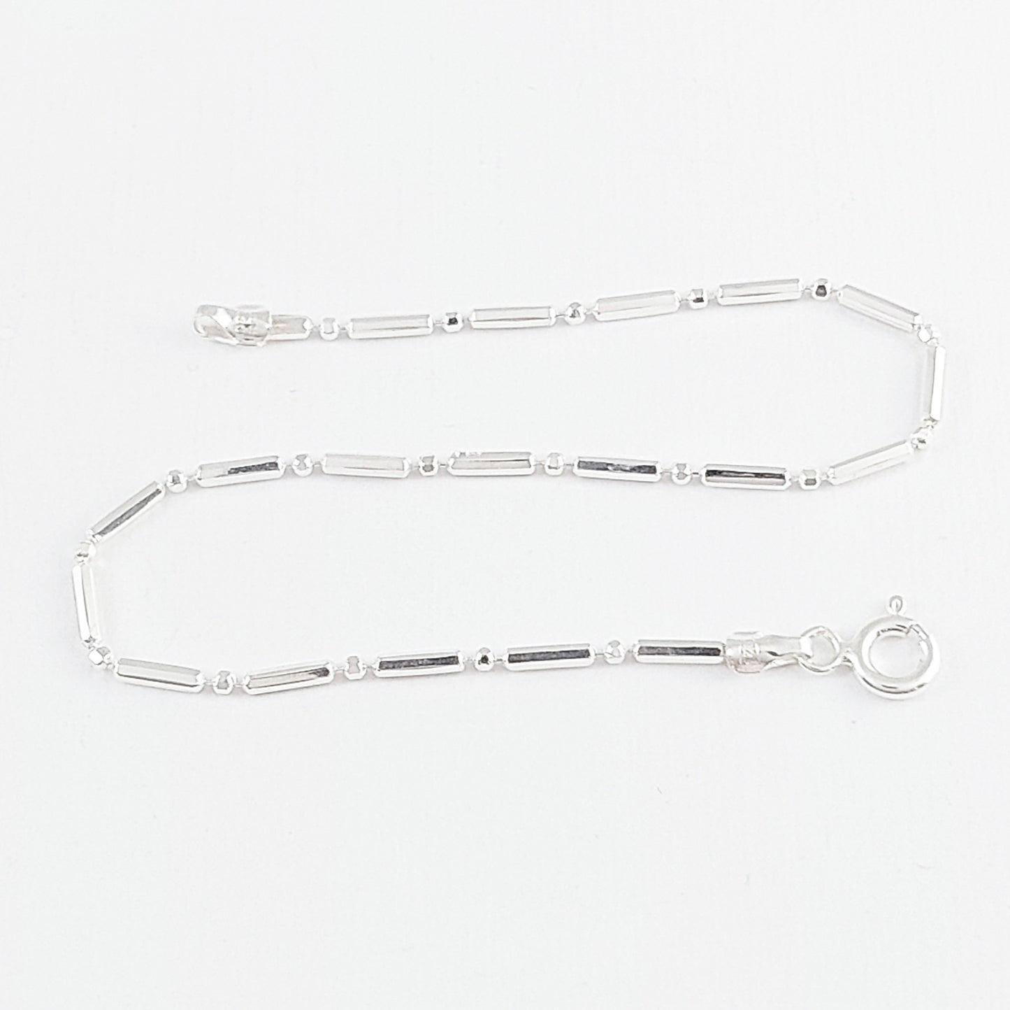 LPPD044 2 Pack Pulsera Canutillo 1X1 1.5 mm x 17.5 cm en Plata Ley .925 1526329486