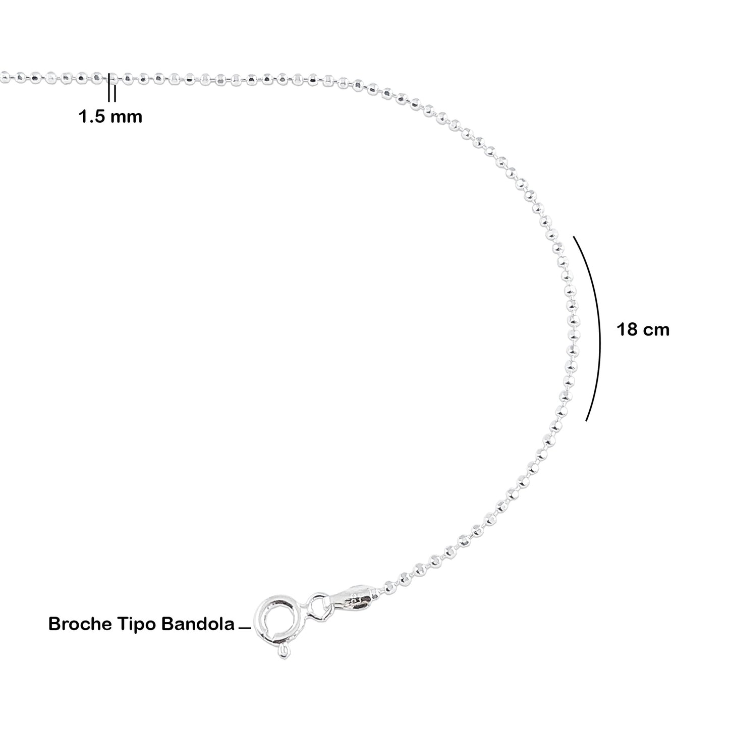 LPPD046 Pulsera Bolitas Diam 1.5 mm x 18 cm en Plata Ley .925 1527205862